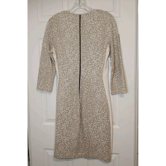 NARCISO RODRIGUEZ Designer Bodycon  Animal Print Dress  Beige White New Sz 44/8 - Picture 6 of 16